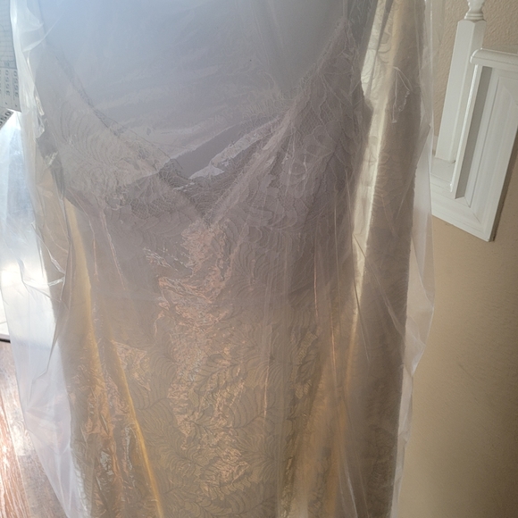 Davids Bridal Leaf Pattern Lace A-Line - Picture 8 of 8